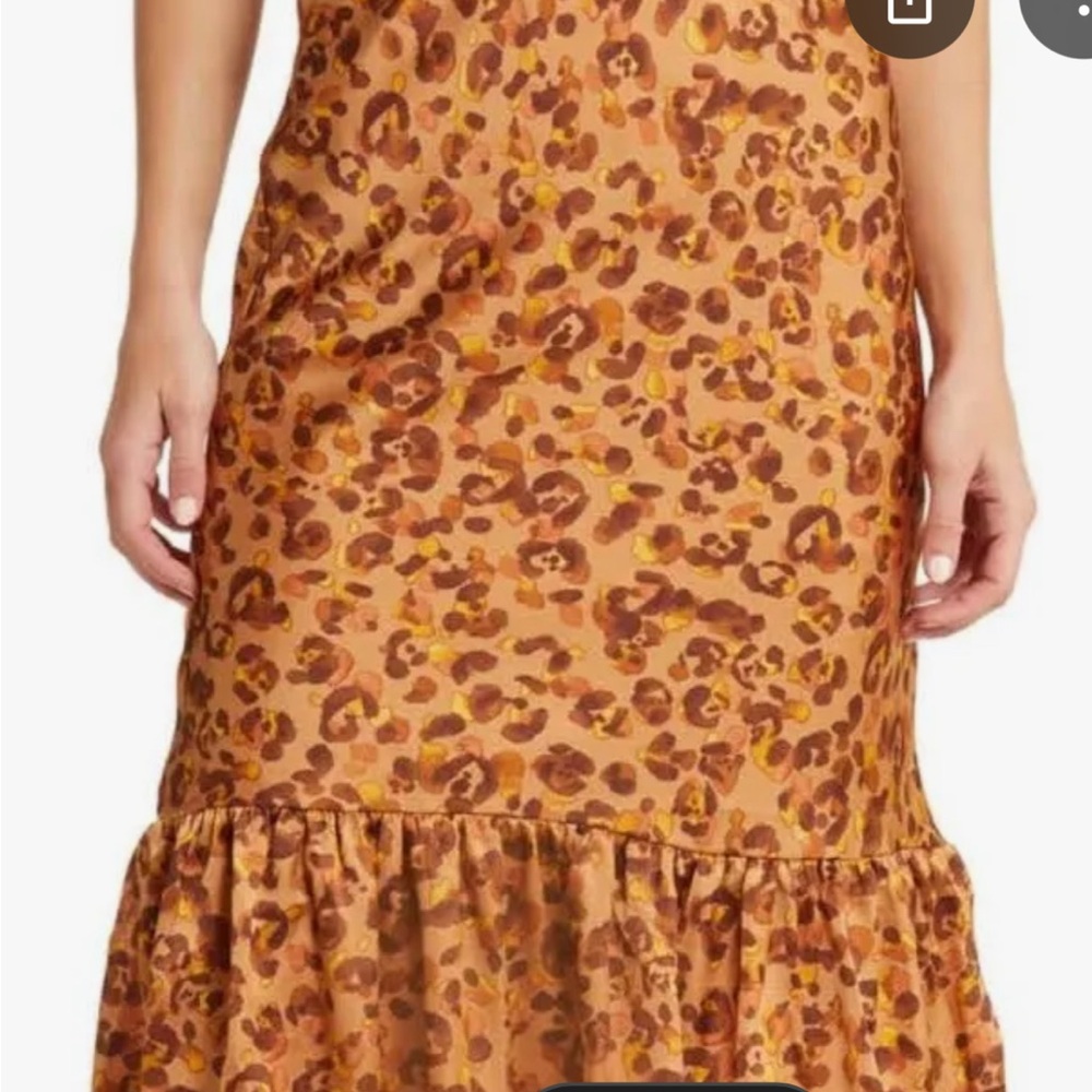 Nordstrom Orange Black Ruffled Pencil Skirt Cocktail - Picture 2 of 4